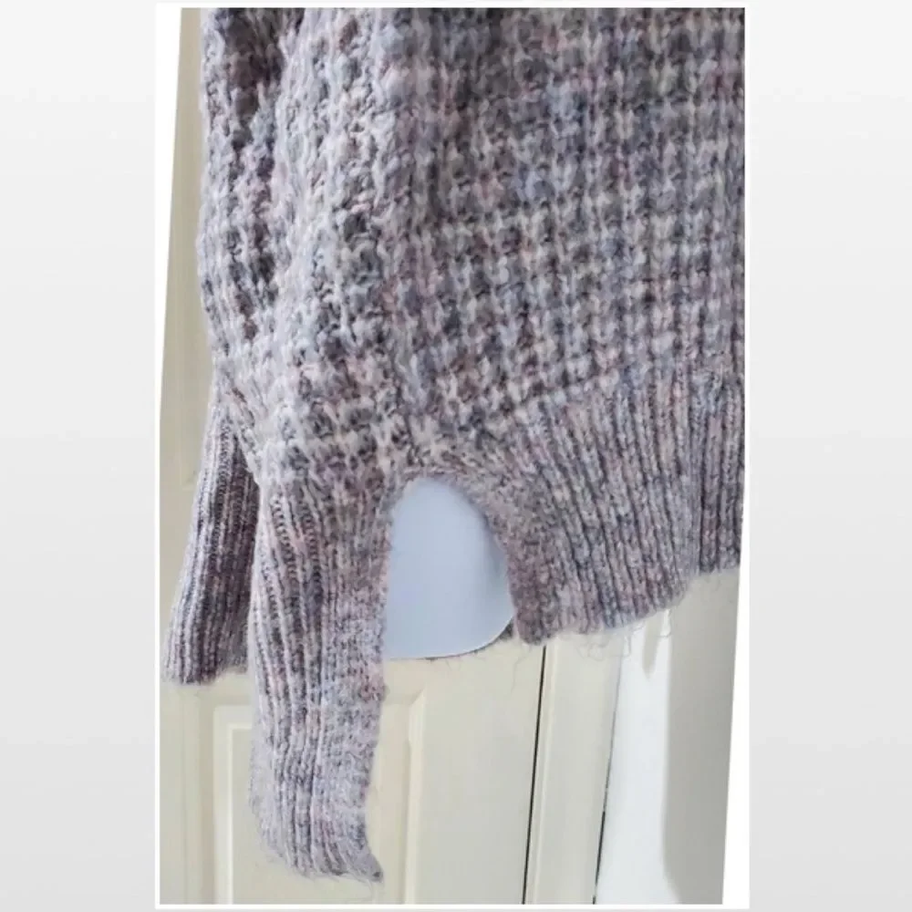New Falls Creek Sweater Womens Plus 3X Hi Low Purple Grey Ombre Fuzzy Knit NWT - Picture 7 of 16
